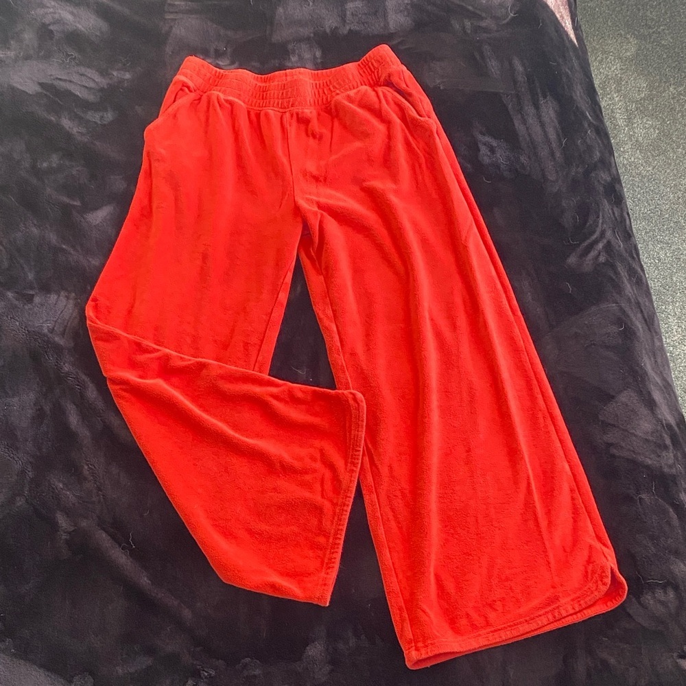 Red French Terry Towel Like Lounge Pants by Aerie